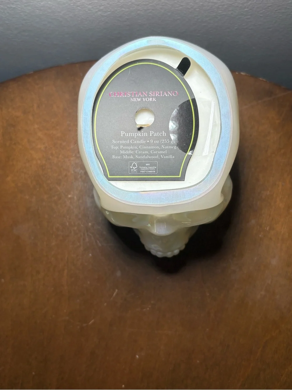 Christian Siriano Iridescent Pearl Skull Candle